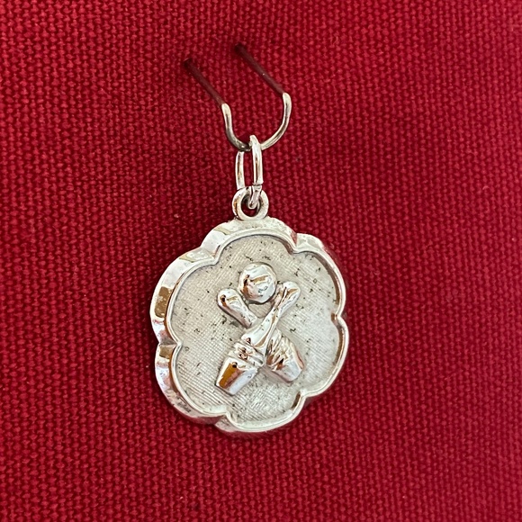 *Flawed* RQC Sterling Bowling Scalloped Disc Charm - Picture 11 of 15